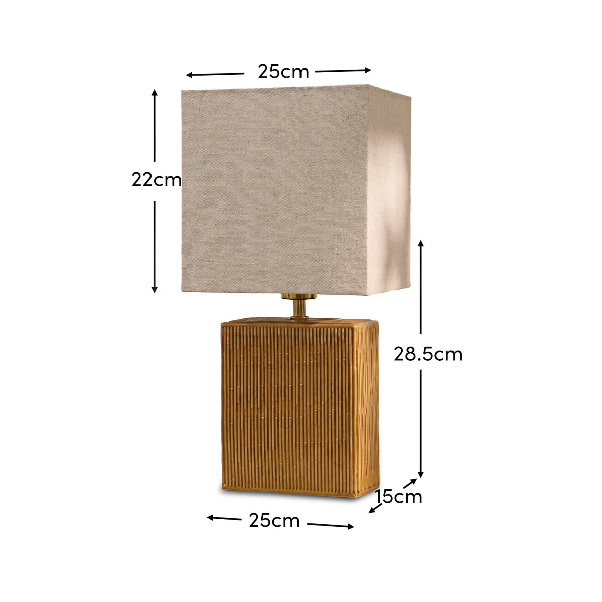 Coates 45cm Table Lamp - Saffron Yellow with Alabaster White Linen Shade