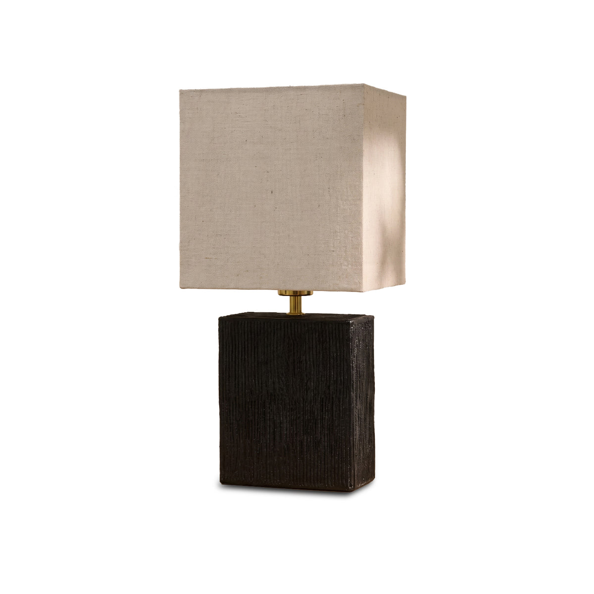 Coates 45cm Table Lamp - Washed Black with Alabaster White Linen Shade