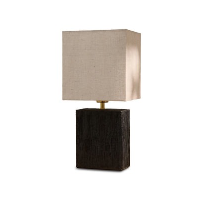 Coates 45cm Table Lamp - Washed Black with Alabaster White Linen Shade