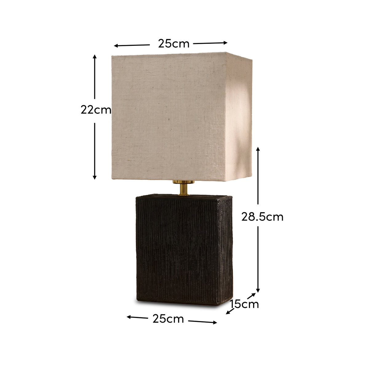 Coates 45cm Table Lamp - Washed Black with Alabaster White Linen Shade