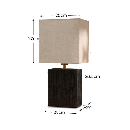 Coates 45cm Table Lamp - Washed Black with Alabaster White Linen Shade