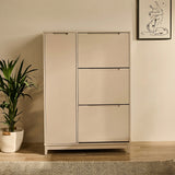 Coby Shoe Cabinet with Shelves - Driftwood - Laura James 