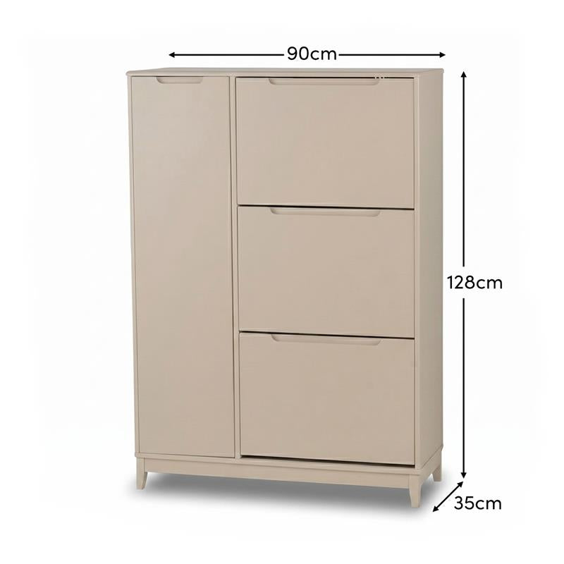 Coby Shoe Cabinet with Shelves - Driftwood - Laura James
