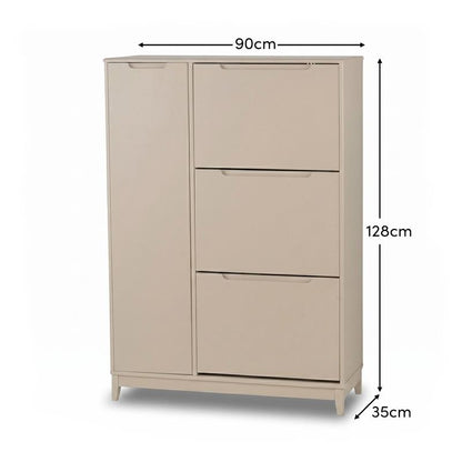 Coby Shoe Cabinet with Shelves - Driftwood - Laura James