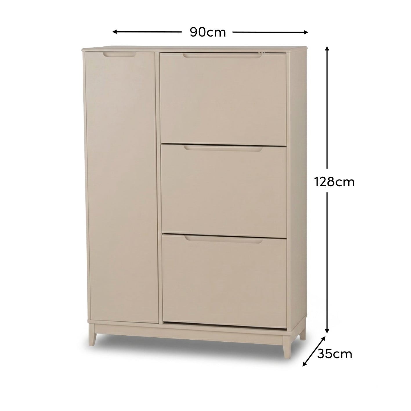 Coby Shoe Cabinet with Shelves - Driftwood - Laura James 