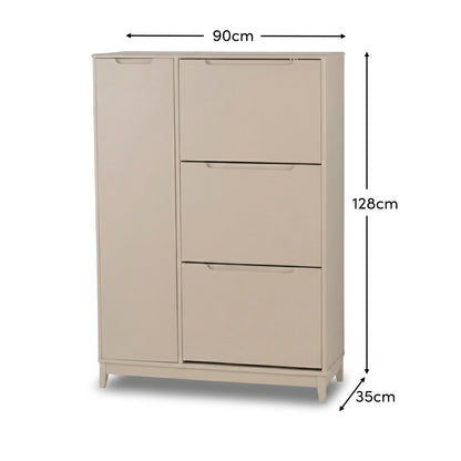 Coby Shoe Cabinet with Shelves - Driftwood - Laura James 
