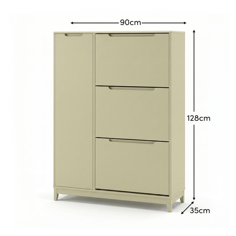 Coby Shoe Cabinet with Shelves - Pistachio Green - Laura James