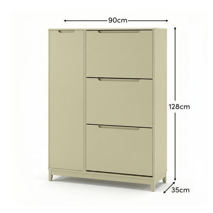 Coby Shoe Cabinet with Shelves - Pistachio Green - Laura James