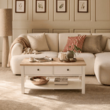 Bampton Alabaster White Coffee Table with Storage - Laura James 