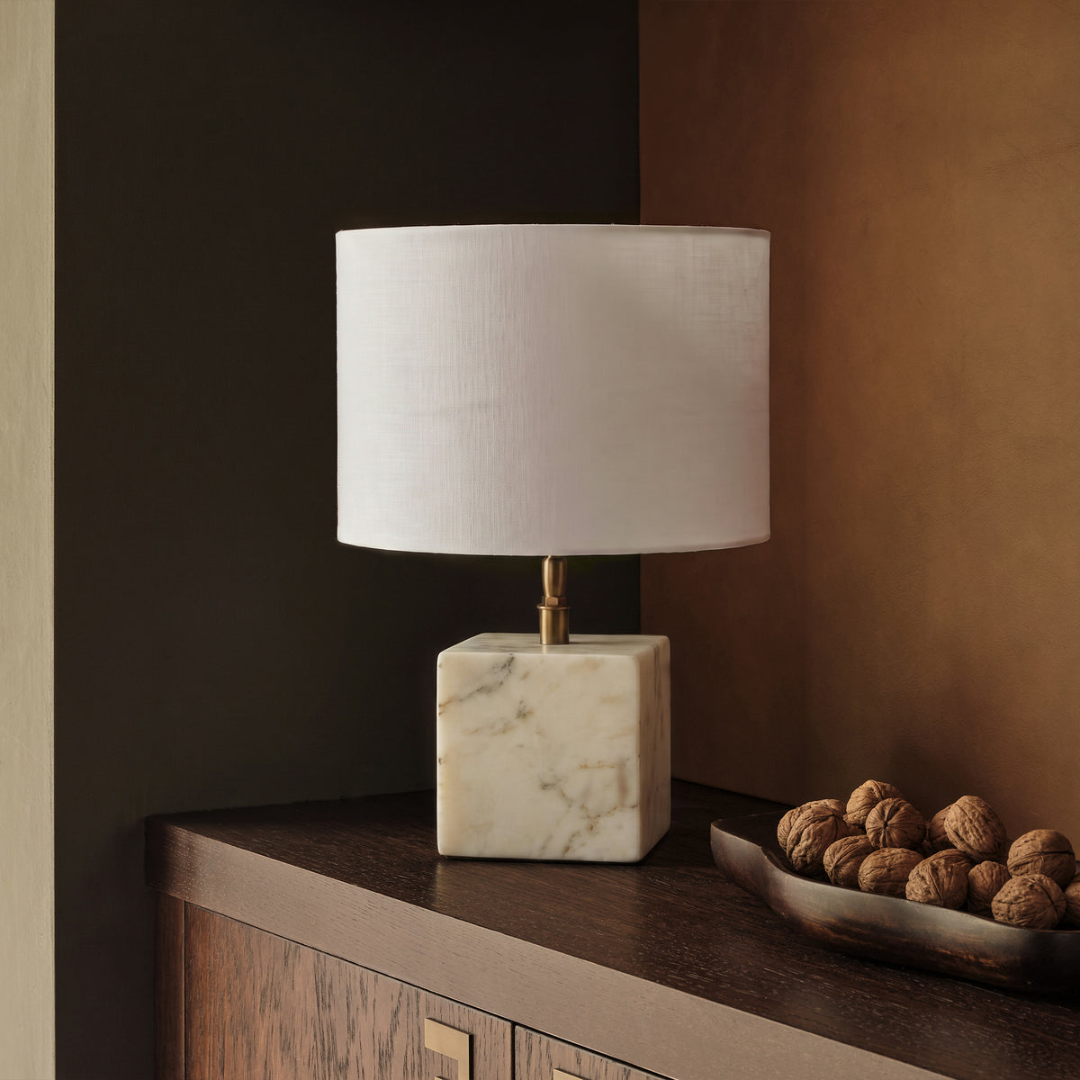 Colmar 15cm Marble Table Lamp Base - White Marble