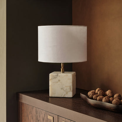 Colmar 15cm Marble Table Lamp Base - White Marble