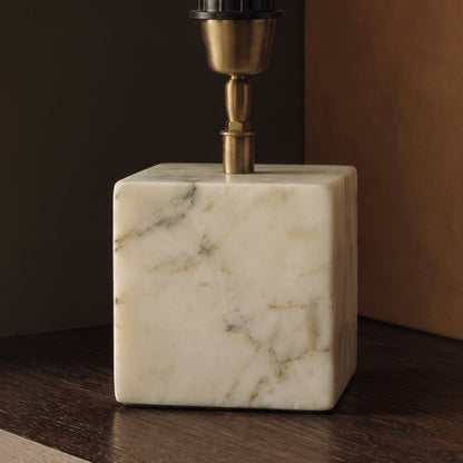 Colmar 15cm Marble Table Lamp Base - White Marble