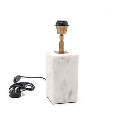Colmar 23.5cm Marble Table Lamp Base - White Marble - Laura James 