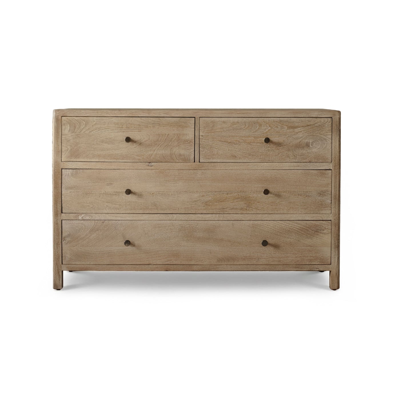 Colton 120cm 4 Drawer Chest of Drawers - Chalked Mango Wood & Travertine - Laura James 