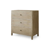 Colton 75cm 3 Drawer Chest of Drawers - Chalked Mango Wood & Travertine - Laura James 