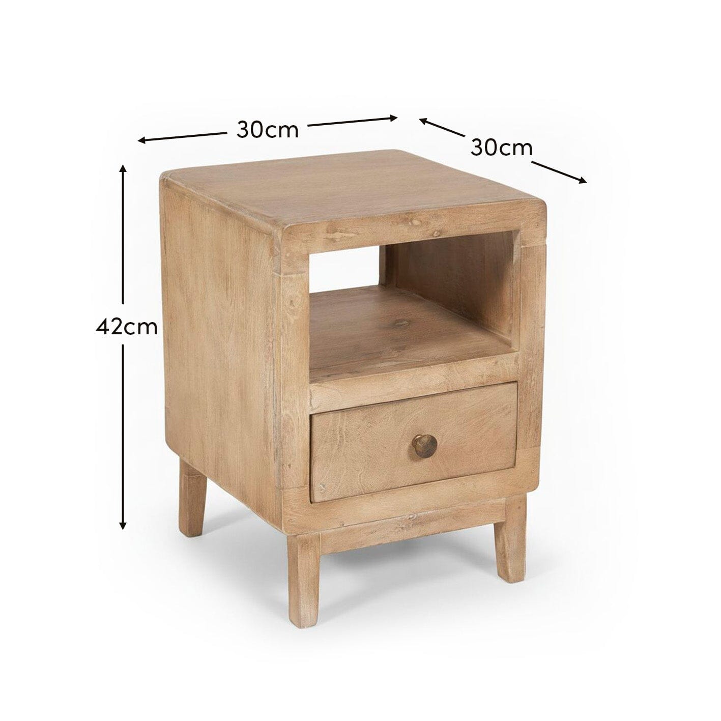 Colton Mango wood Bedside Table - Set of 2 - Laura James 