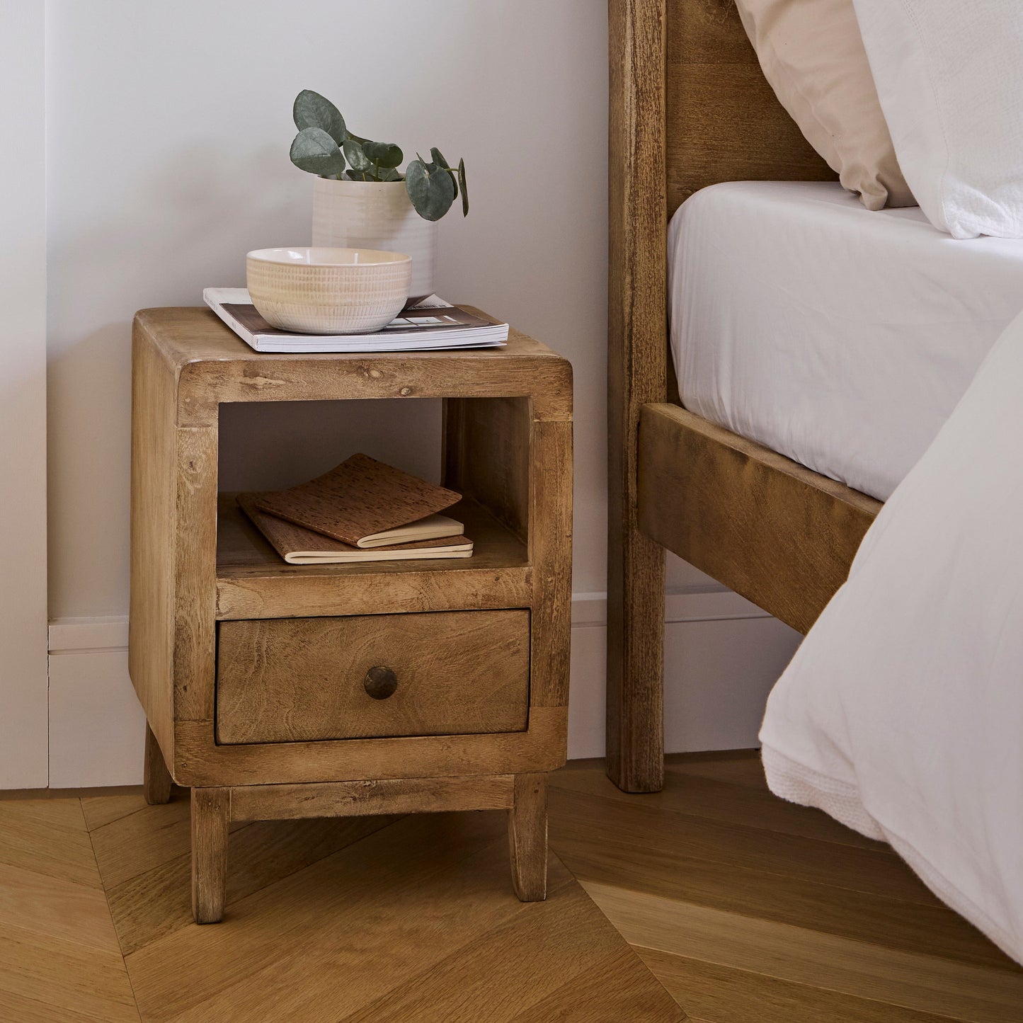 Colton Mango wood Bedside Table - Set of 2 - Laura James 