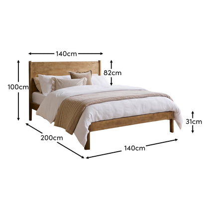 Colton Double Bed Frame - Mango wood - Laura James