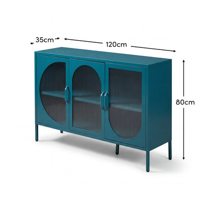 Conan 3 Door Sideboard - Lagoon Teal - Laura James 