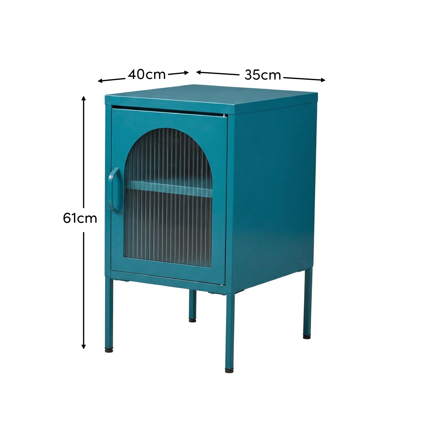 Conan Metal Bedside Table - Lagoon Teal - Laura James