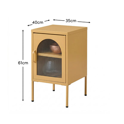 Conan Metal Bedside Table - Mustard Yellow - Laura James