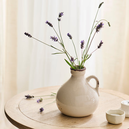 Corsino 16cm Ceramic Vase - Handle - Off White - Laura James