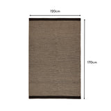 Cotham Black & Natural Striped Wool with Cotton Rug - 120 x 170cm
