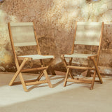 Cove White Acacia Garden Chair - Set of 2 - Beige Rope - Laura James