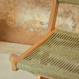Cove White Acacia Garden Chair - Set of 2 - Mottled Green Rope