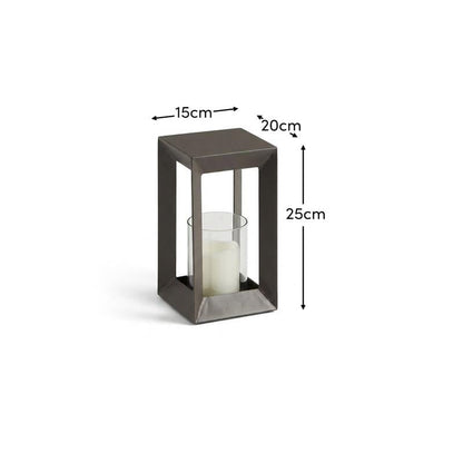 Coxley 25cm Iron Lantern - Nickel - Laura James