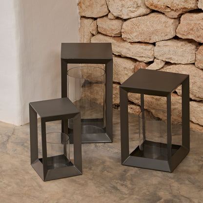 Coxley 25cm Iron Lantern - Nickel - Laura James