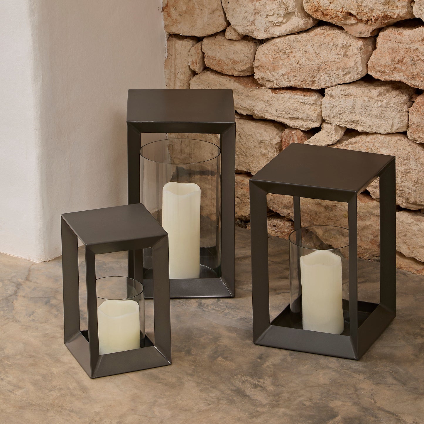 Coxley 35cm Iron Lantern - Nickel - Laura James