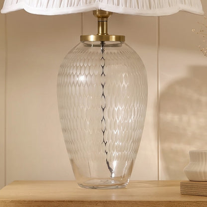 Cranbourne 28cm Glass Lamp Base - Clear - Laura James 