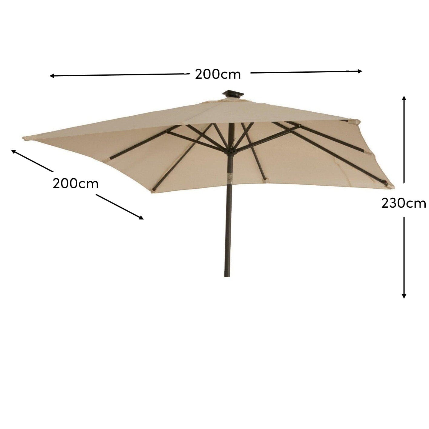 Cream Parasol - 2m Square - Laura James 
