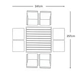 8 Seater Rattan Cube Outdoor Dining Set - Natural Brown Weave Polywood Top - Laura James
