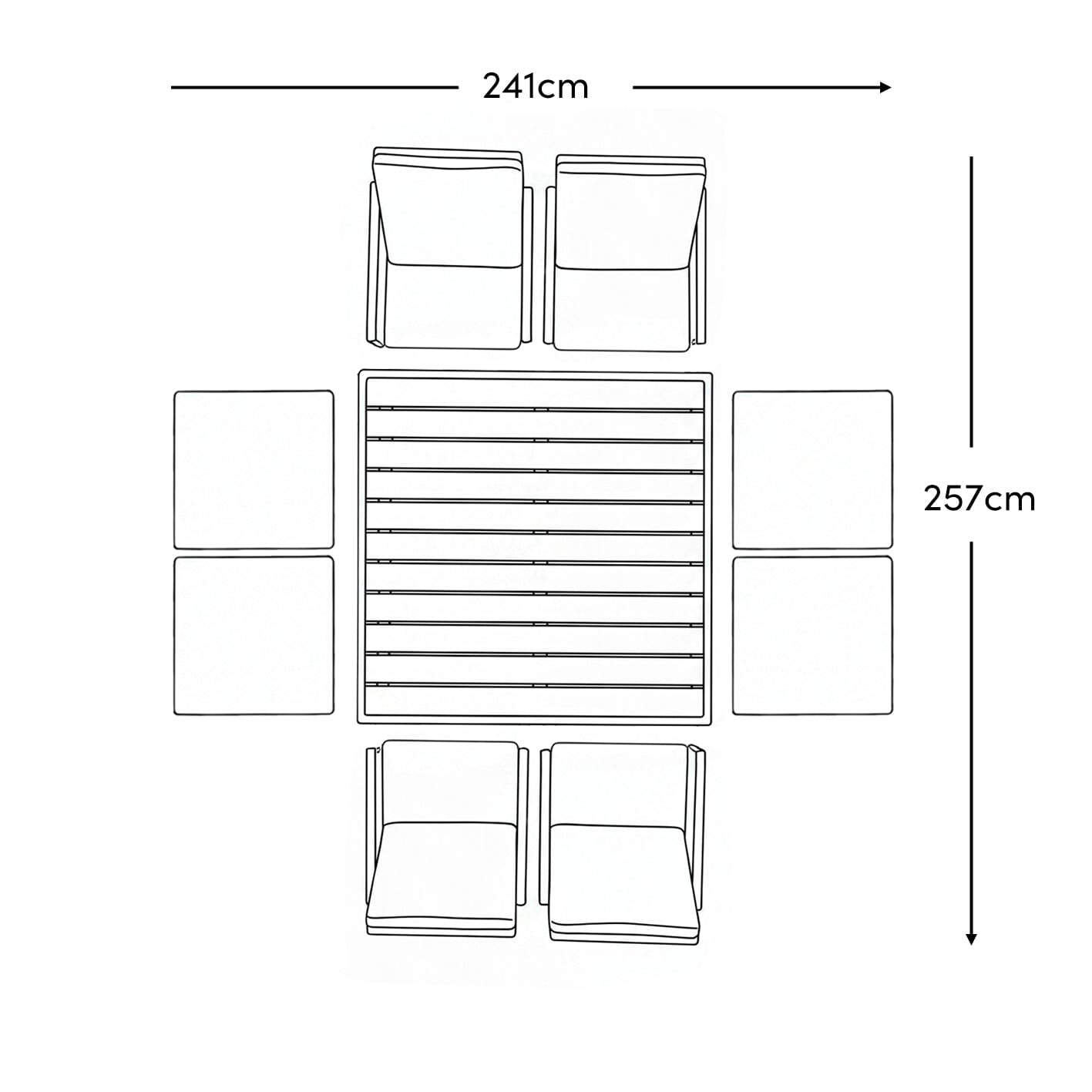 8 Seater Rattan Cube Outdoor Dining Set - Natural Brown Weave Polywood Top - Laura James