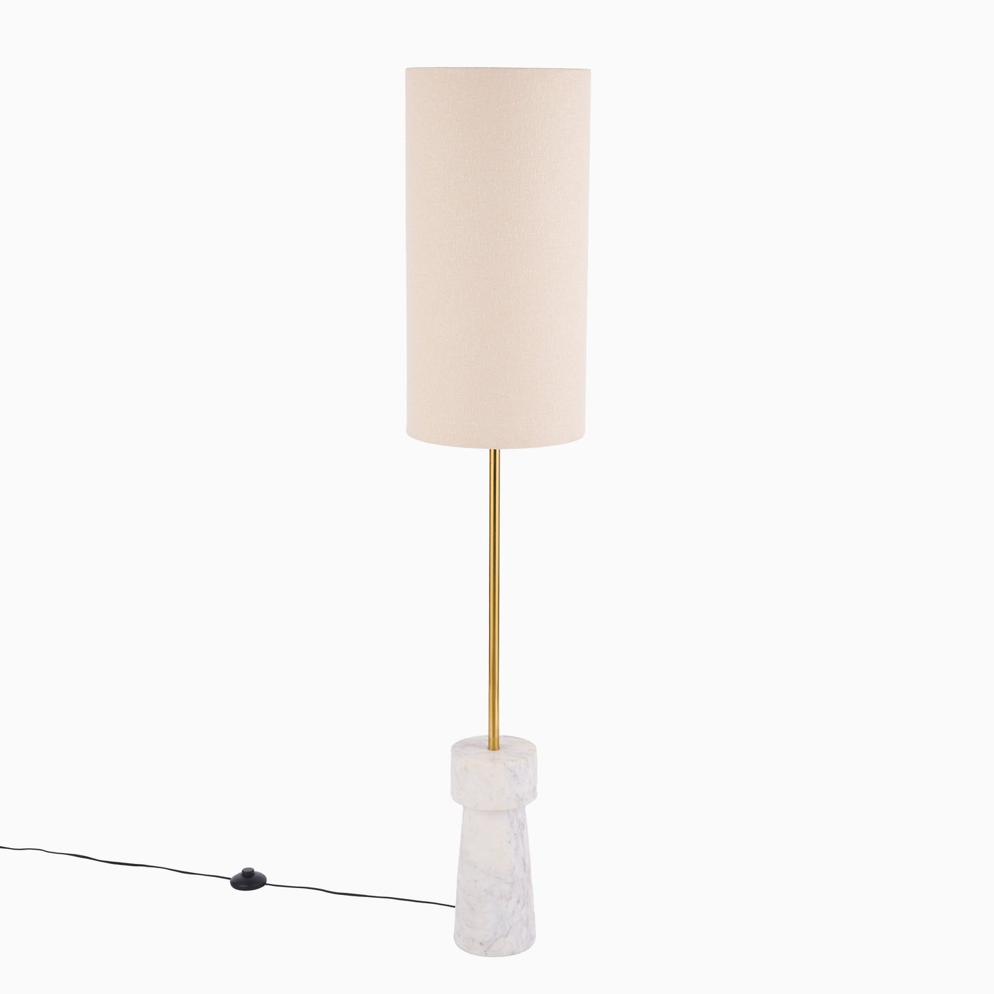 Tiree White Marble Floor Lamp Base - 97cm - Laura James 
