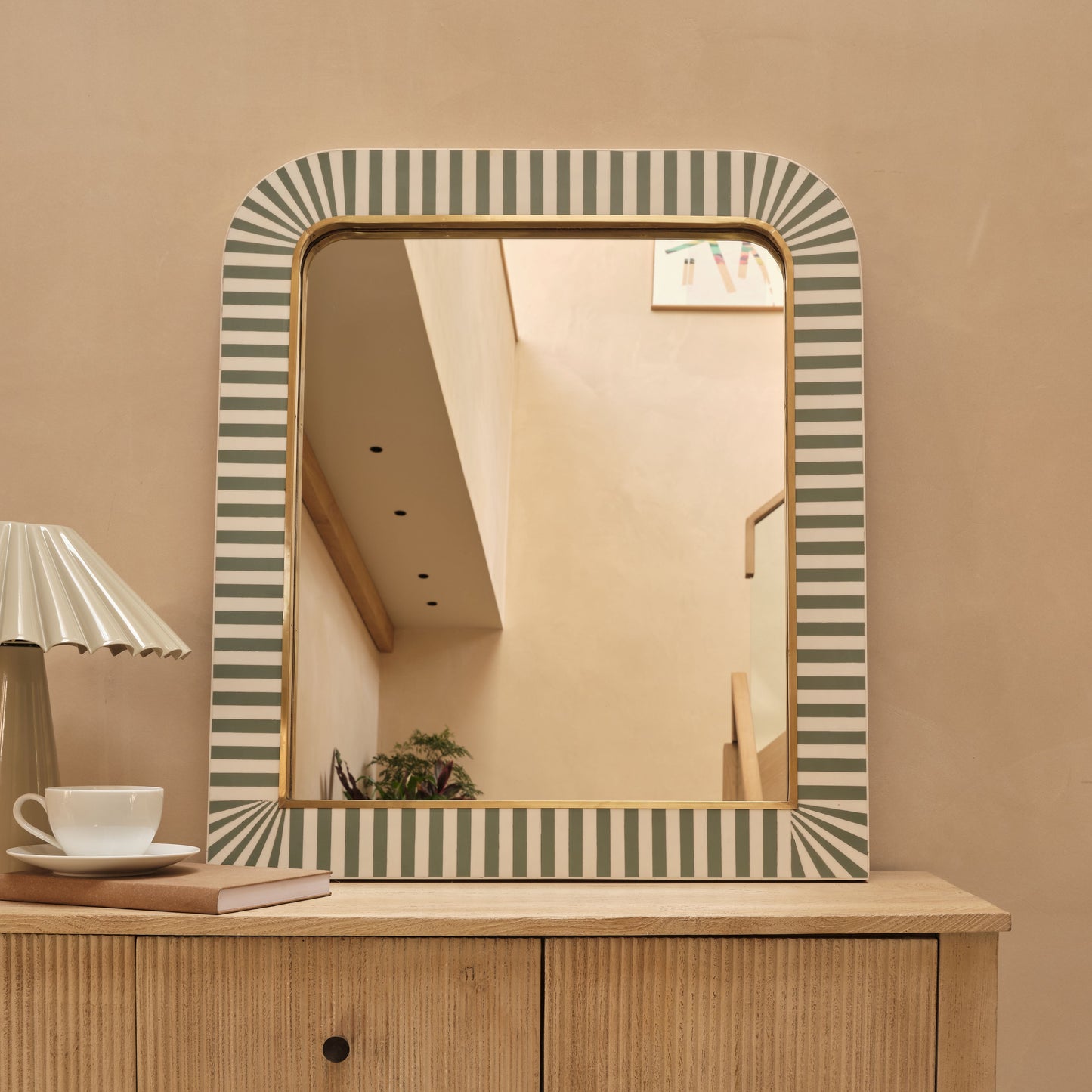 Dartington 80x70cm Arch Wall Mirror - Olive Green - Laura James 