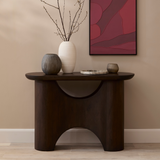 Octavia 110cm Oval Console Table - Coffee Brown Mango Wood