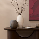 Octavia 110cm Oval Console Table - Coffee Brown Mango Wood - Laura James 