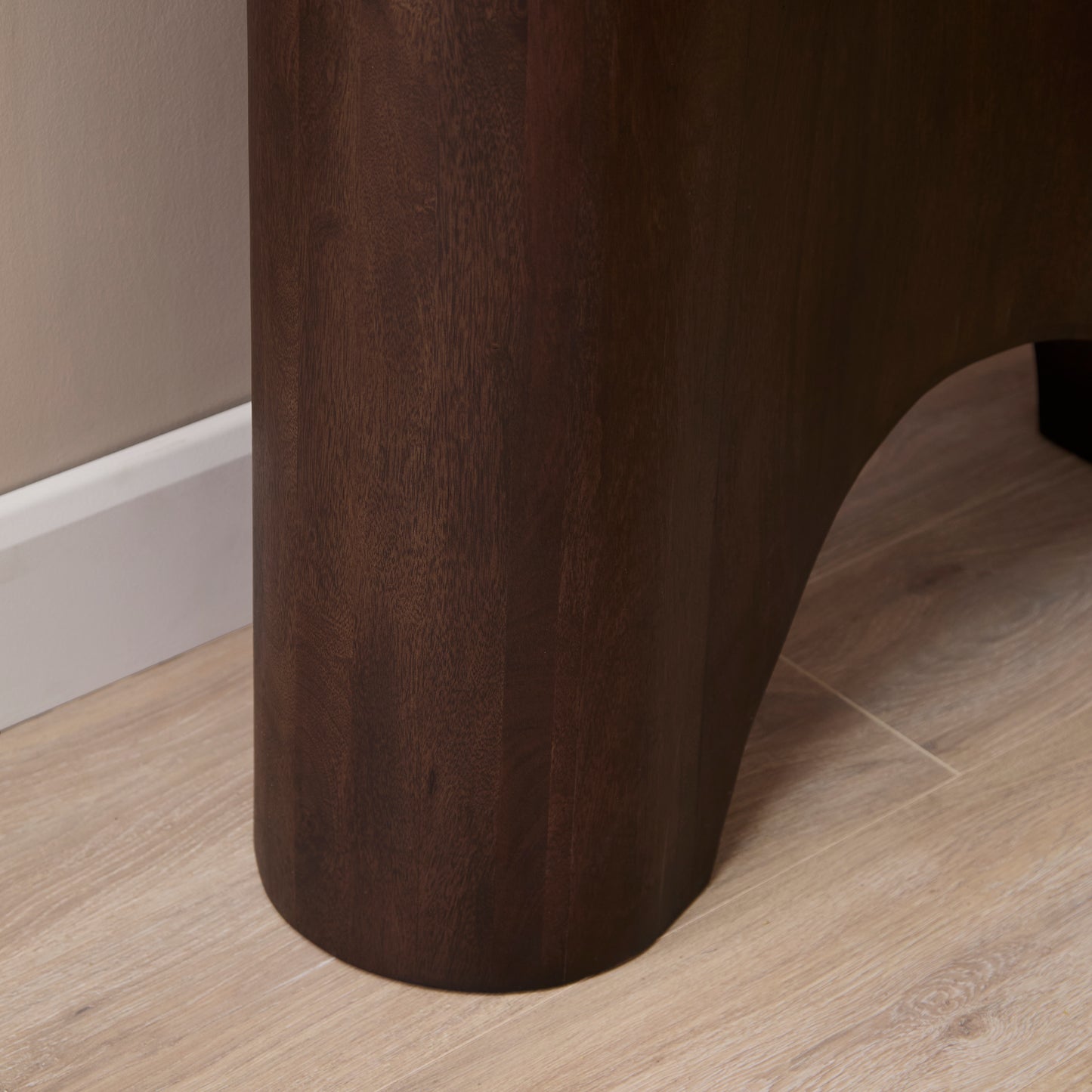 Octavia 110cm Oval Console Table - Coffee Brown Mango Wood - Laura James 