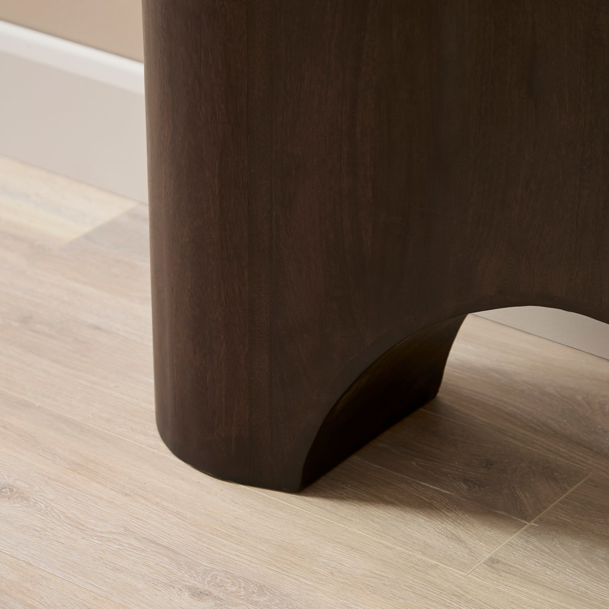 Octavia 110cm Oval Console Table - Coffee Brown Mango Wood - Laura James 