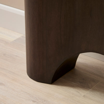 Octavia 110cm Oval Console Table - Coffee Brown Mango Wood - Laura James 