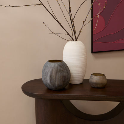 Octavia 110cm Oval Console Table - Coffee Brown Mango Wood - Laura James 