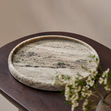 Tiree 26cm Round Tray - Beige Marble - Laura James 