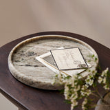 Tiree 26cm Round Tray - Beige Marble - Laura James 