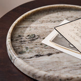 Tiree 26cm Round Tray - Beige Marble - Laura James 
