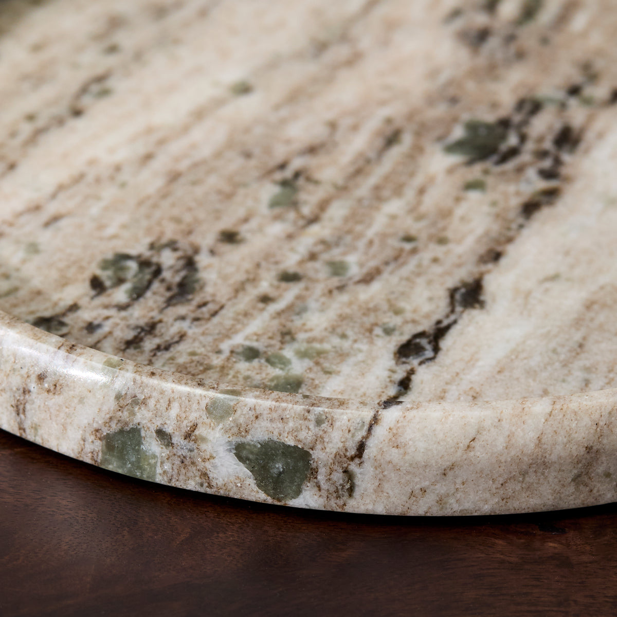 Tiree 26cm Round Tray - Beige Marble - Laura James 