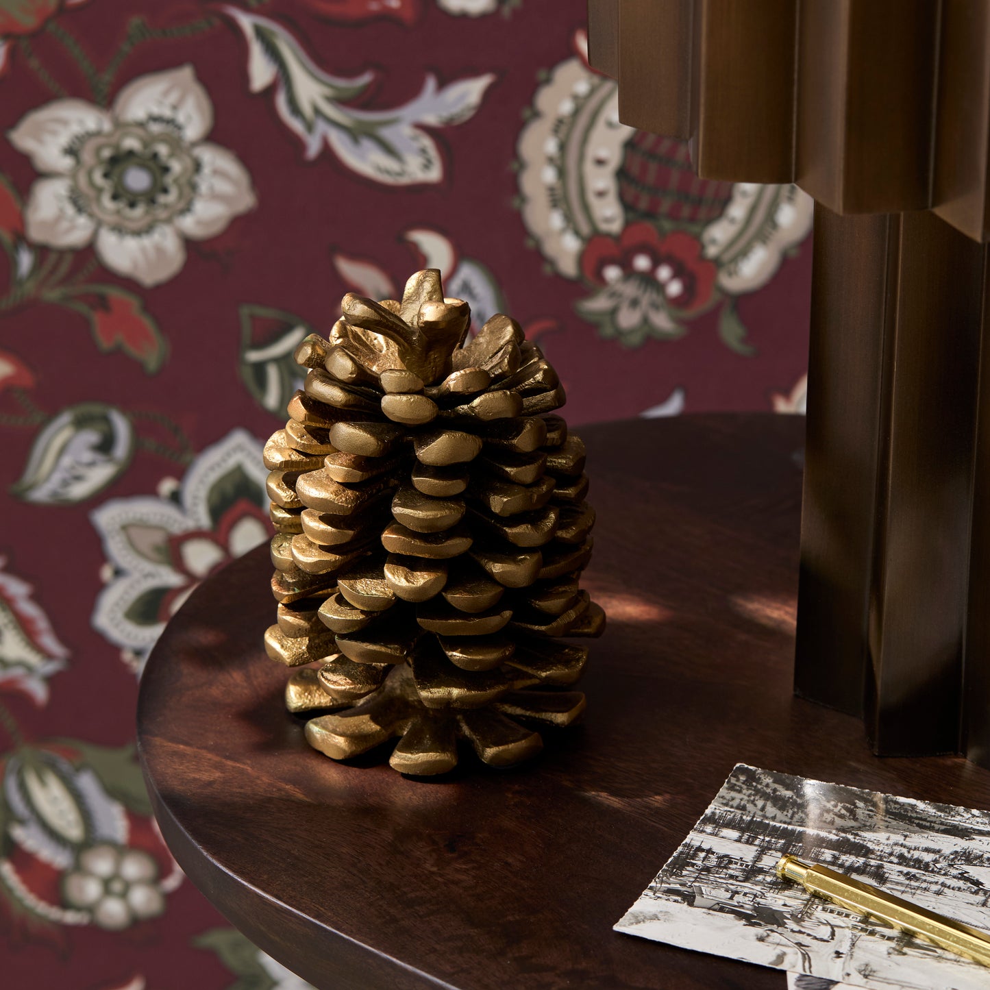 Hidcote 20cm Pinecone Ornament - Patina Gold - Laura James 