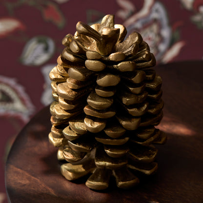 Hidcote 20cm Pinecone Ornament - Patina Gold - Laura James 